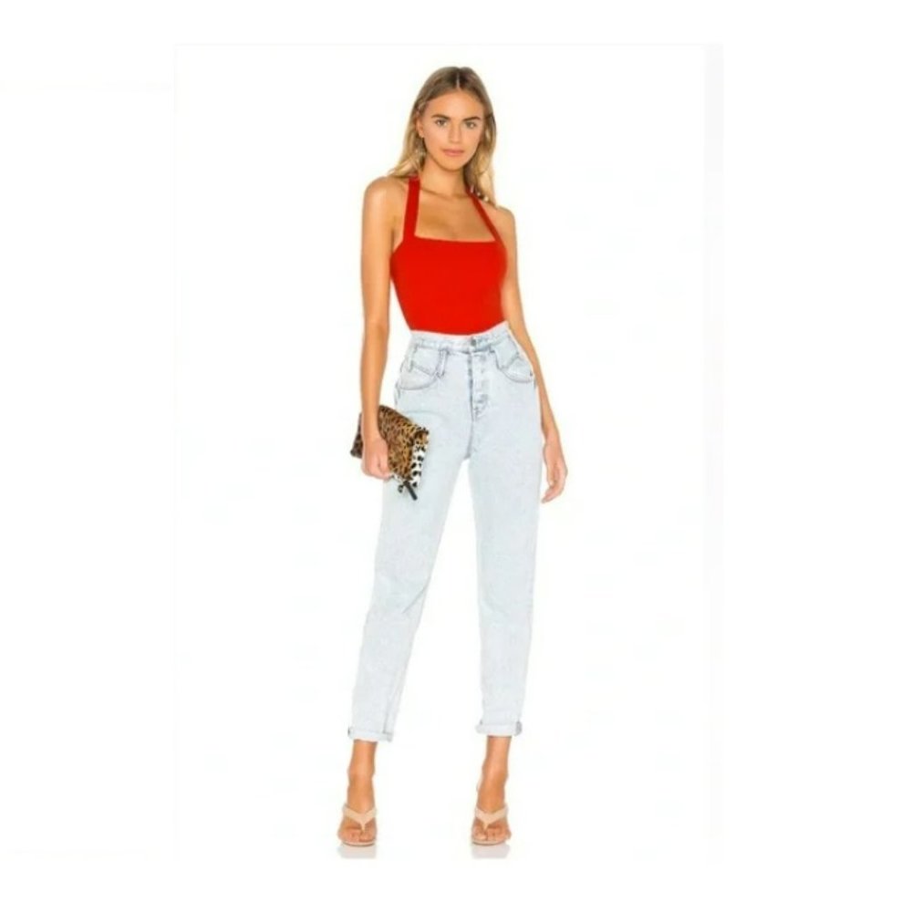 Revolve Superdown Reese Red Halter Bodysuit Sz XS